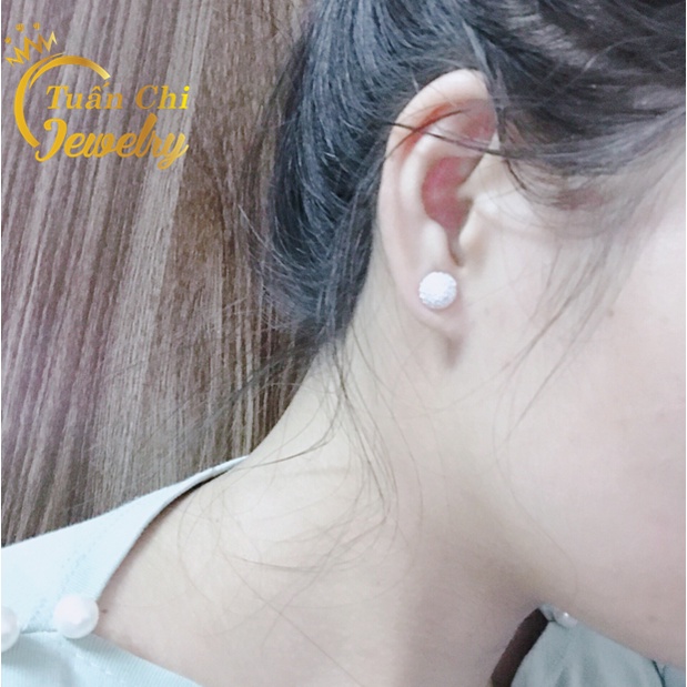 ⚡ẢNH THẬT⚡ Bông Tai Nữ- Khuyên Tai Bạc Kiểu Dáng Nụ Đính Đá Tinh Xảo, Sang Trọng, Phù Hợp Mọi Lứa Tuổi