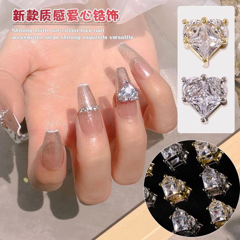 Phụ Kiện Trang Trí Móng Tay Hình Bàn Tay Tình Yêu Đính Đá Zircon Toàn Bộ