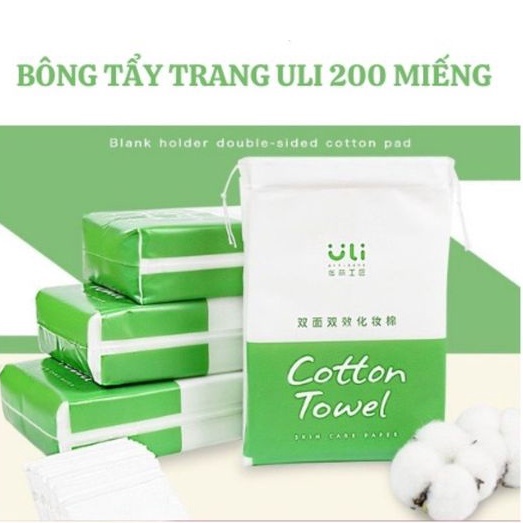 Bông tẩy trang Uli Cotton Towel 200 miếng
