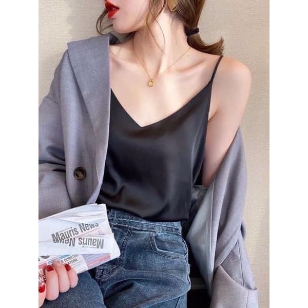 Áo Hai Dây Lụa Satin Cao Cấp | BigBuy360 - bigbuy360.vn