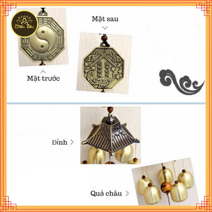 Chuông gió phong thủy 6 quả - chọn mẫu chuông phong thuỷ