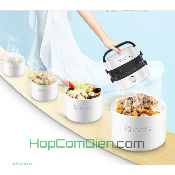 Hộp cơm hâm nóng 4 bát gốm sứ 2 tầng F1517