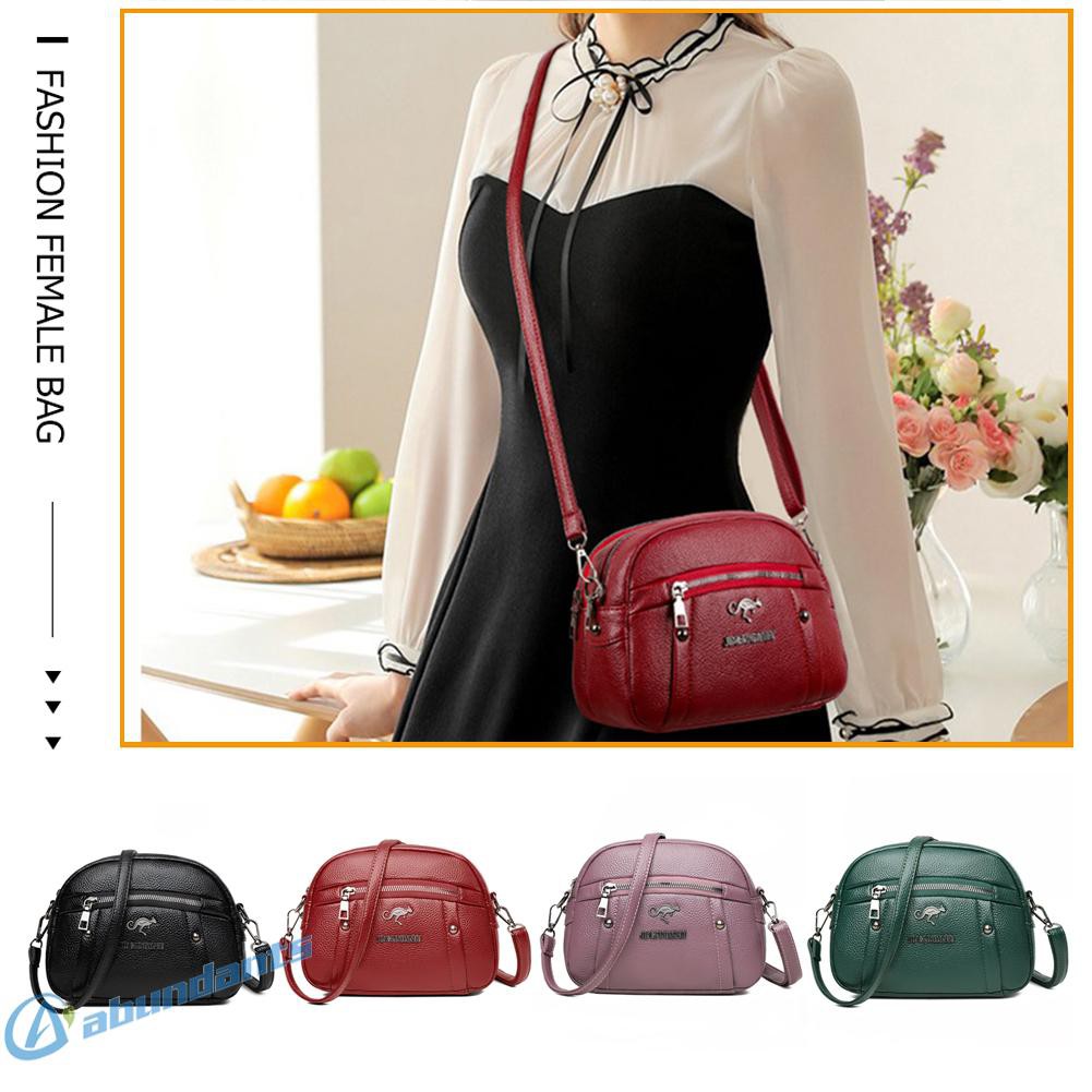 ♕ab♕ Vintage Women Soft PU Pure Color Messenger Bag Casual Ladies Small Handbags