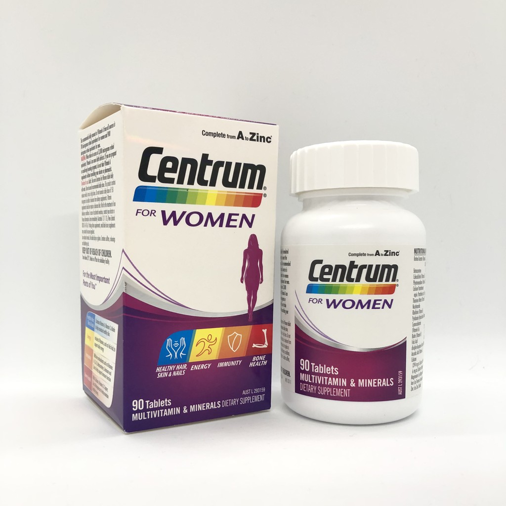 Viên uống Vitamin tổng hợp Centrum 90 viên chính hãng Úc dành cho nam & nữ | Thế Giới Skin Care