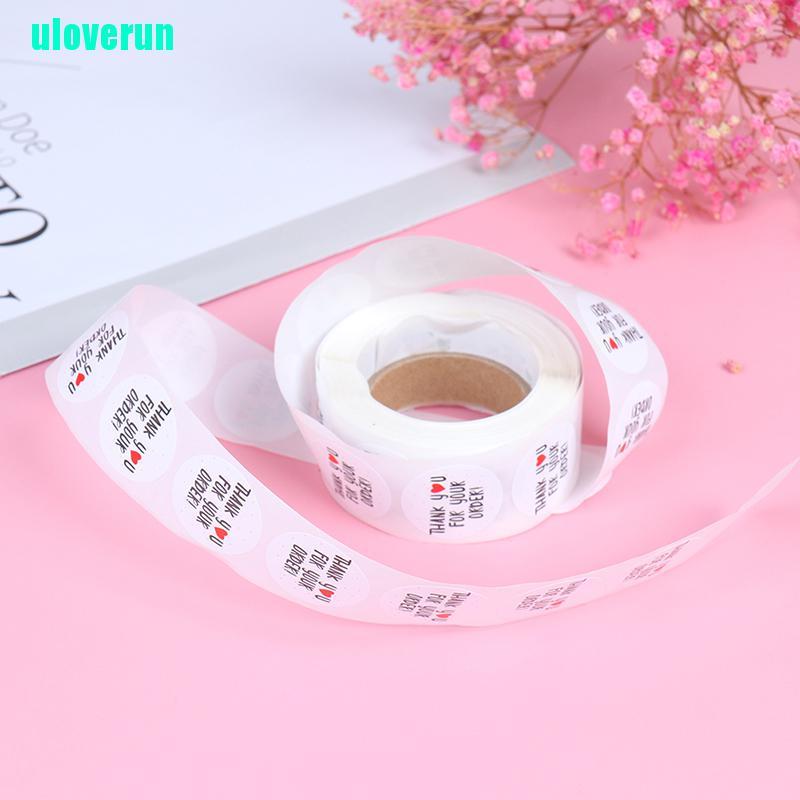 Cuộn 500 Miếng Dán Trang Trí Hình Tròn In Chữ thank you for your order