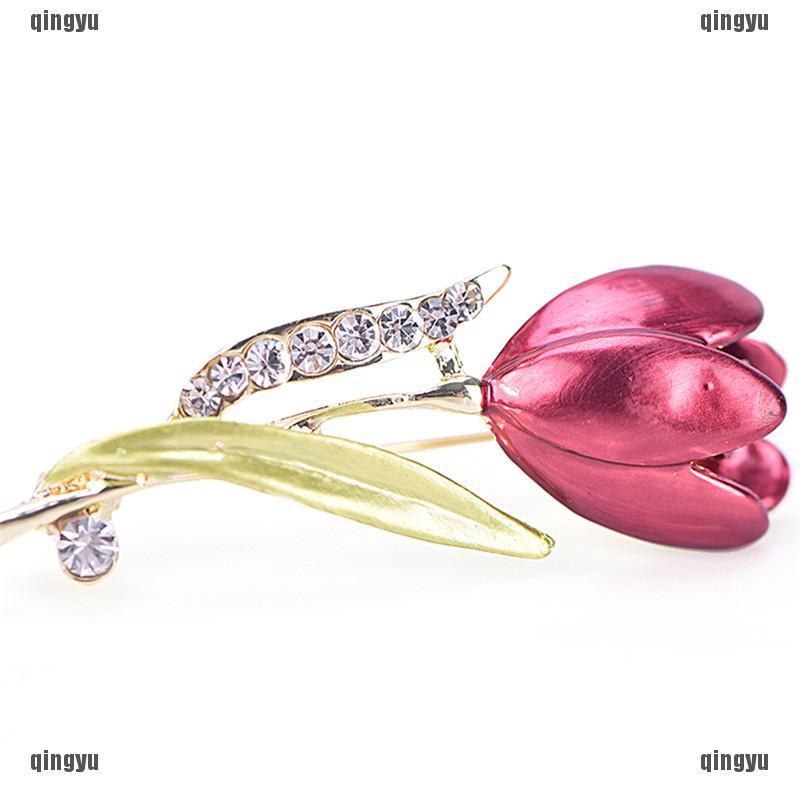 Trâm Cài Áo Hình Hoa Tulip Đính Đá Sang Trọng