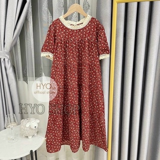 Váy bầu hoa nhí đỏ cộc tay ☘️ váy bầu xinh