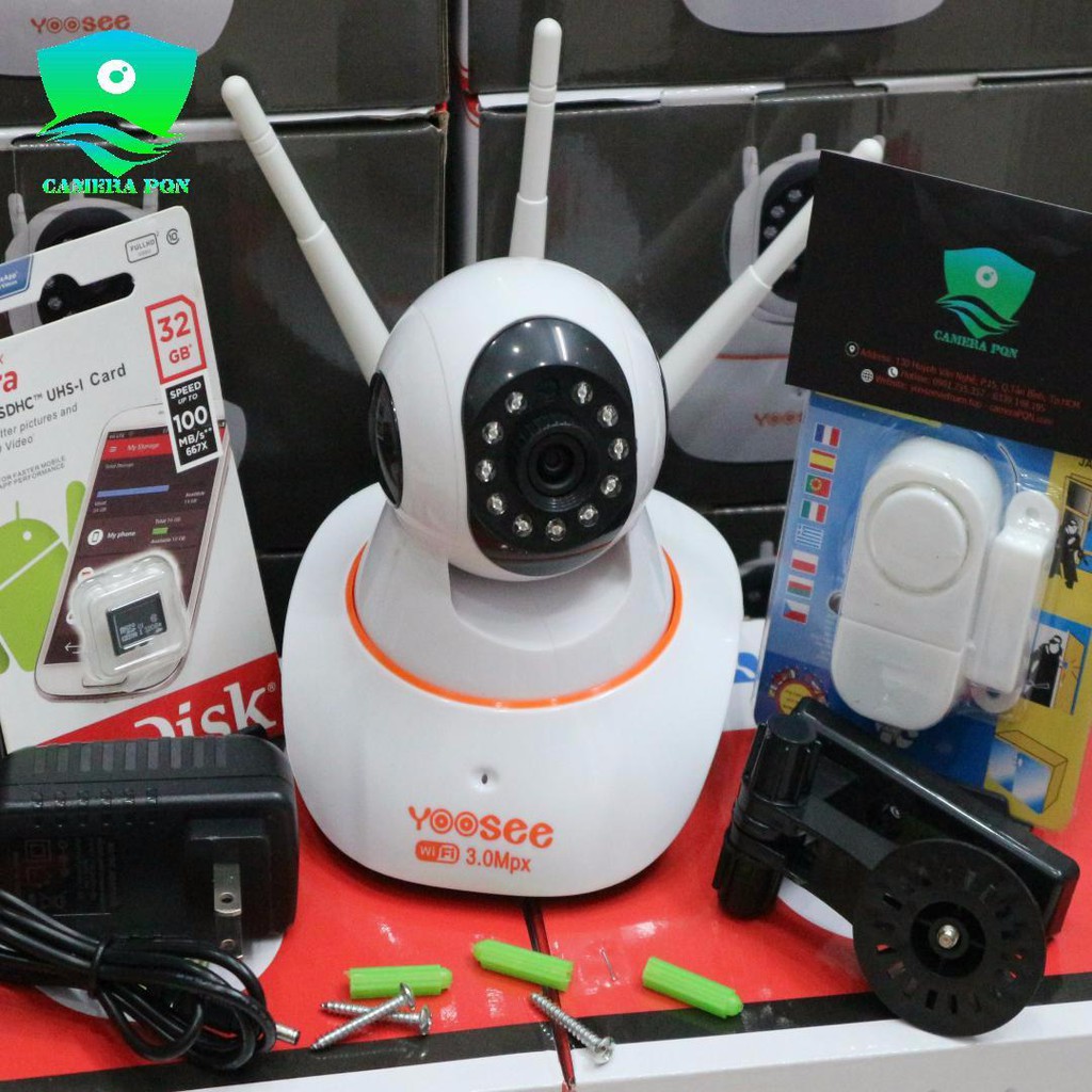 [Mã ELCA5 giảm 7% đơn 500K] Camera Yoosee 3 Râu 3.0 Kèm Thẻ 64GB | BigBuy360 - bigbuy360.vn