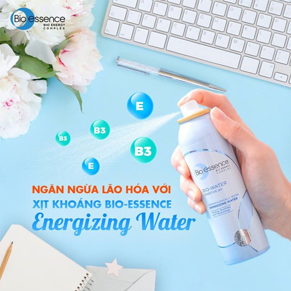 Xịt khoáng Bio Essence, xịt khoáng dưỡng ẩm da, bổ sung khoáng chất Bio Essence Energizing Water 300ml