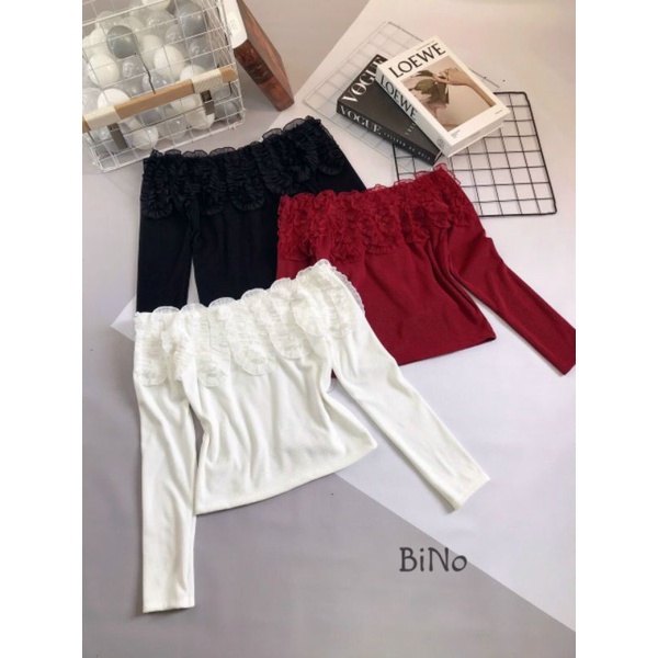 Áo trễ vai bèo hoa sang chảnh