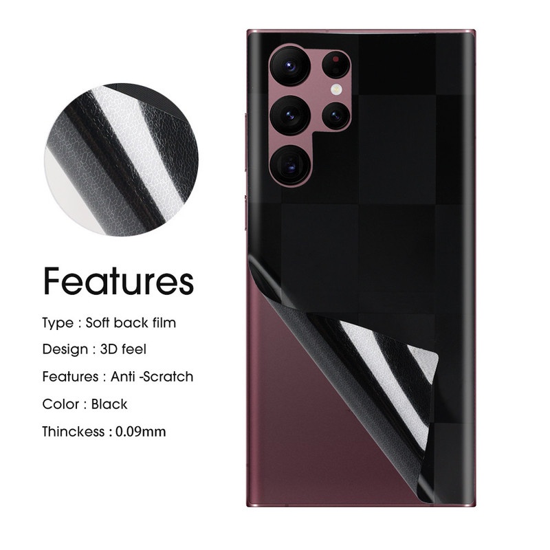 Miếng Dán Sợi Carbon Siêu Mỏng 3D Chống Trầy Xước Cho Điện Thoại Samsung Galaxy S22 Ultra