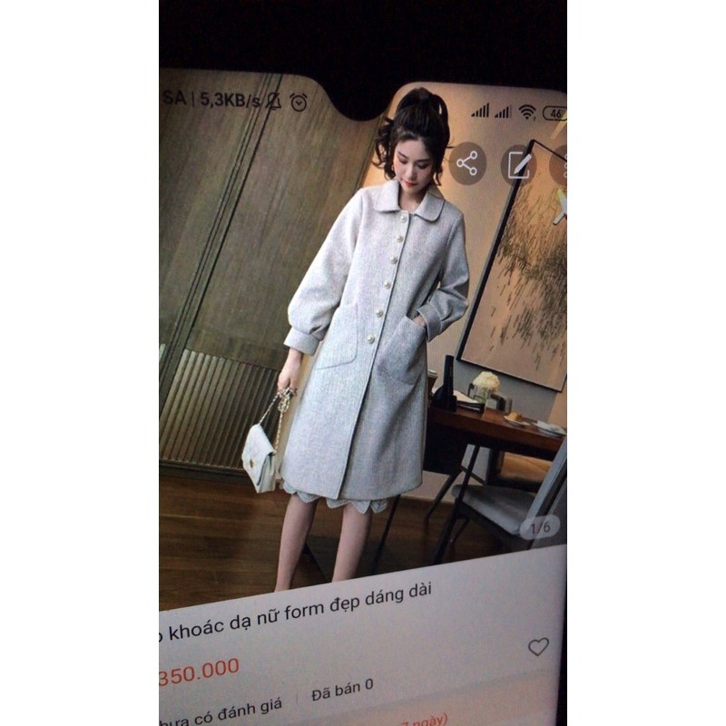 Áo dạ dáng dài xinh xinh