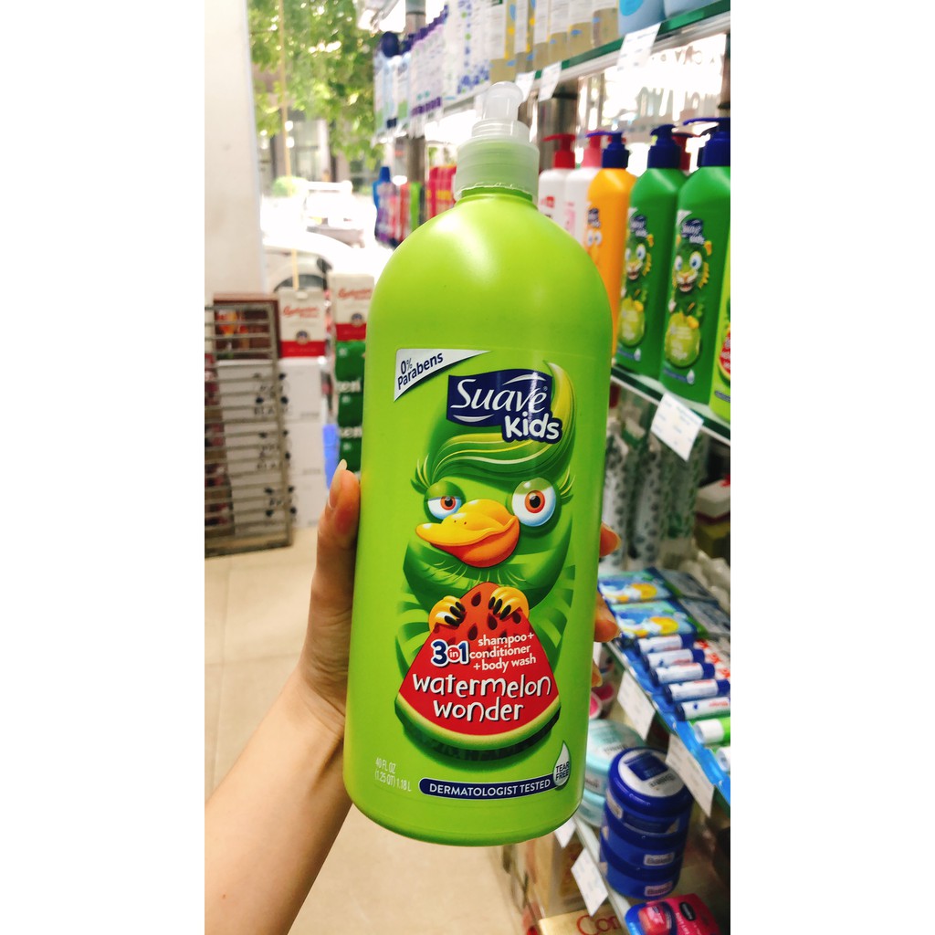 Tắm gội trẻ em Suave kids 3in1 1,18L (532ml)- hương dưa dấu
