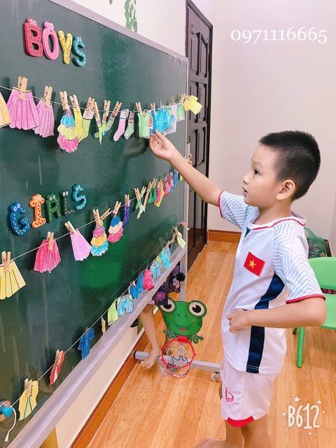 Set 50 kẹp gỗ treo ảnh trang trí mini nhiều màu kích thước 3,5*0,7cm đồ dùng học tập văn phòng phẩm KG02