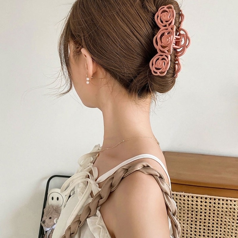 Kẹp Tóc Acrylic Hình Hoa Hồng Thời Trang Cổ Điển Hàn Quốc