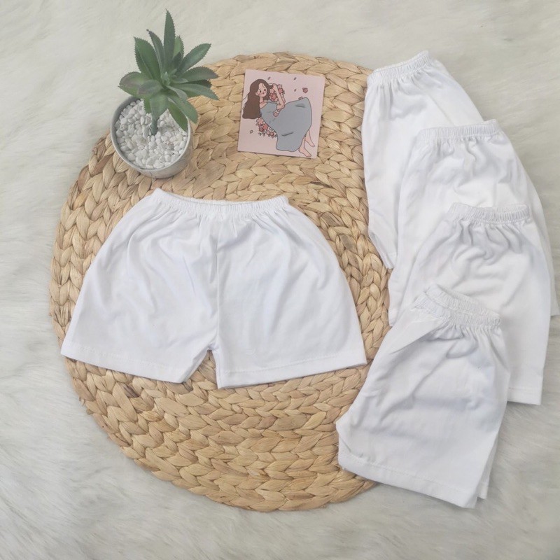 COMBO 5 QUẦN/10 QUẦN NGẮN TRẺ EM 100%COTTON TRẮNG MỀM MÁT