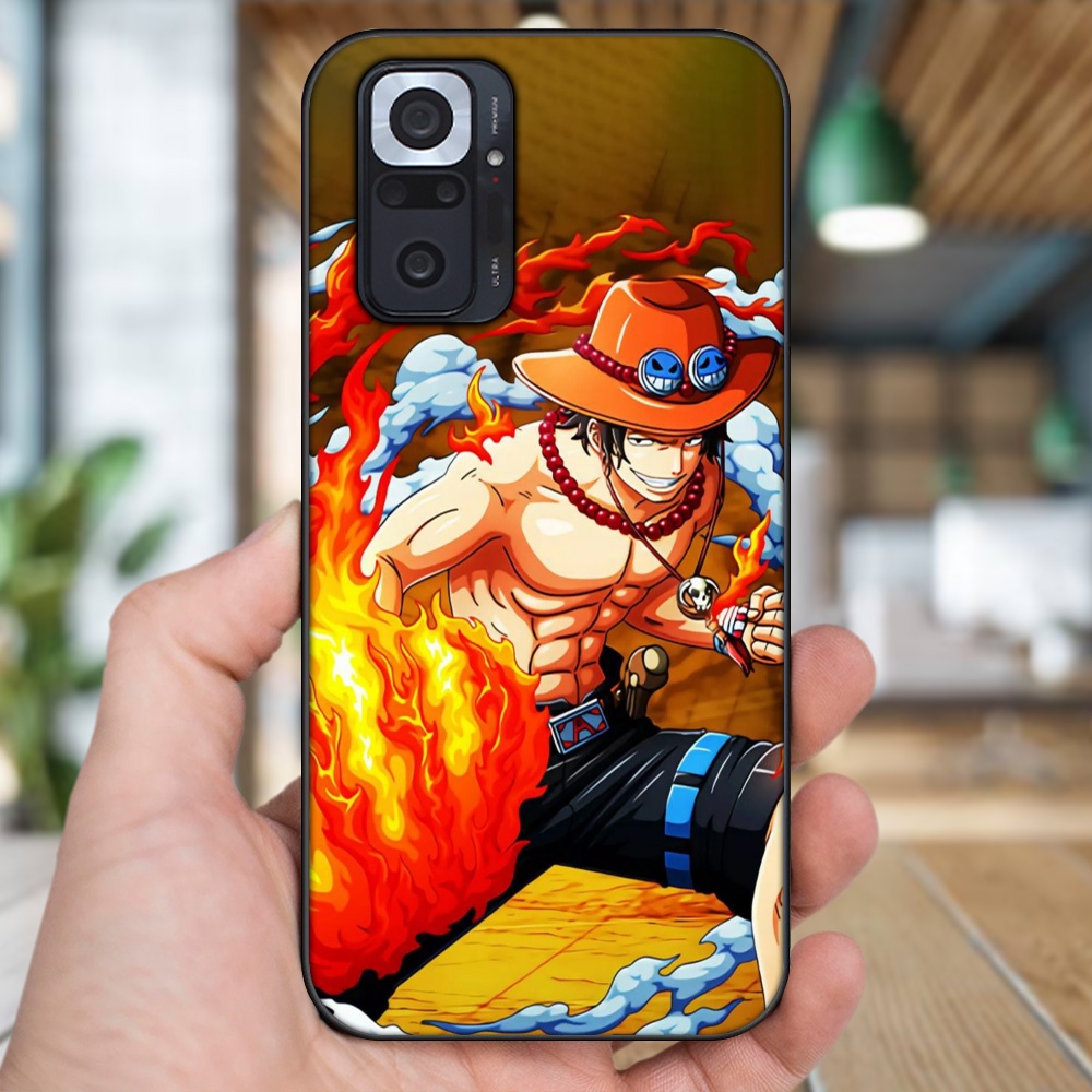 Ốp lưng Xiaomi Redmi Note 10 Pro viền đen in hình Ace One Piece