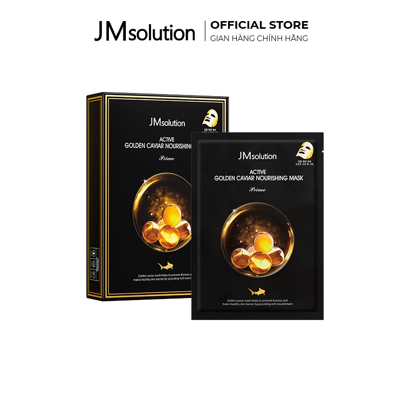 Mặt Nạ Trứng Cá Tầm Phục Hồi Tái Tạo Da JMsolution Active Golden Caviar Nourishing Mask Prime 30ml x 10 Miếng