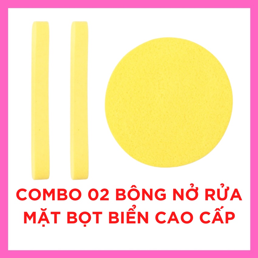 Combo 02 Bông Nở Rửa Mặt Bọt Biển Cao Cấp