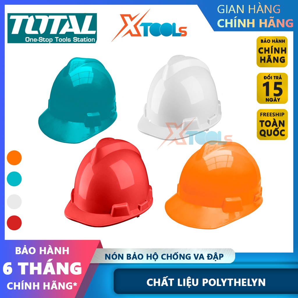 Nón bảo hộ Total (nhiều màu), chất liệu polythelyn chịu va đập, chịu nhiệt, dây nón nylon trang bị nút-CHÍNH HÃNG-XTOOLS