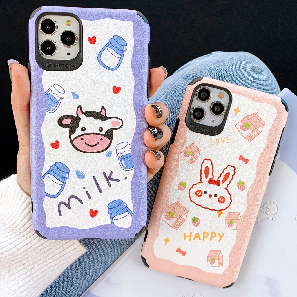 [ SAMSUNG ] Ốp Lưng Da IMD Milk Happy I - R088