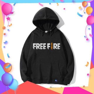 SALE- Áo Hoodie Đen Trắng In Logo Game Free Fire - BIBO STORE