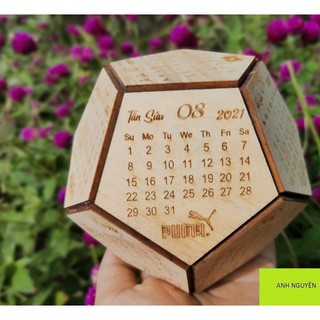 Lịch để bàn 2021 bằng gỗ