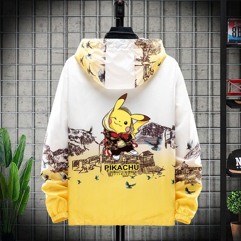 Áo Khoác Mỏng Chống Nắng In Hình Pikachu Thời Trang Mùa Hè Cho Bé Trai 15 Tuổi