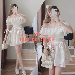 ĐẦM DỰ TIỆC REN HOA ĐỒNG TIỀN PHỐI VOAN MIZY DRESS