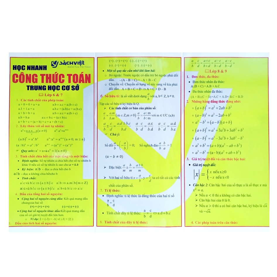 Sách - Học Nhanh Công Thức Toán Trung Học Cơ Sở