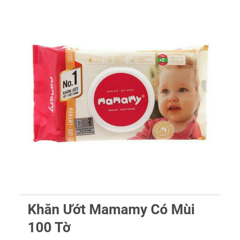 Khăn ướt Mamamy không mùi/ có mùi 100 tờ