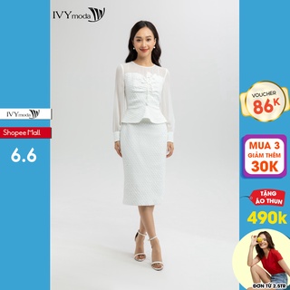 Đầm Peplum dập nổi thiết kế IVY moda MS 48M5865