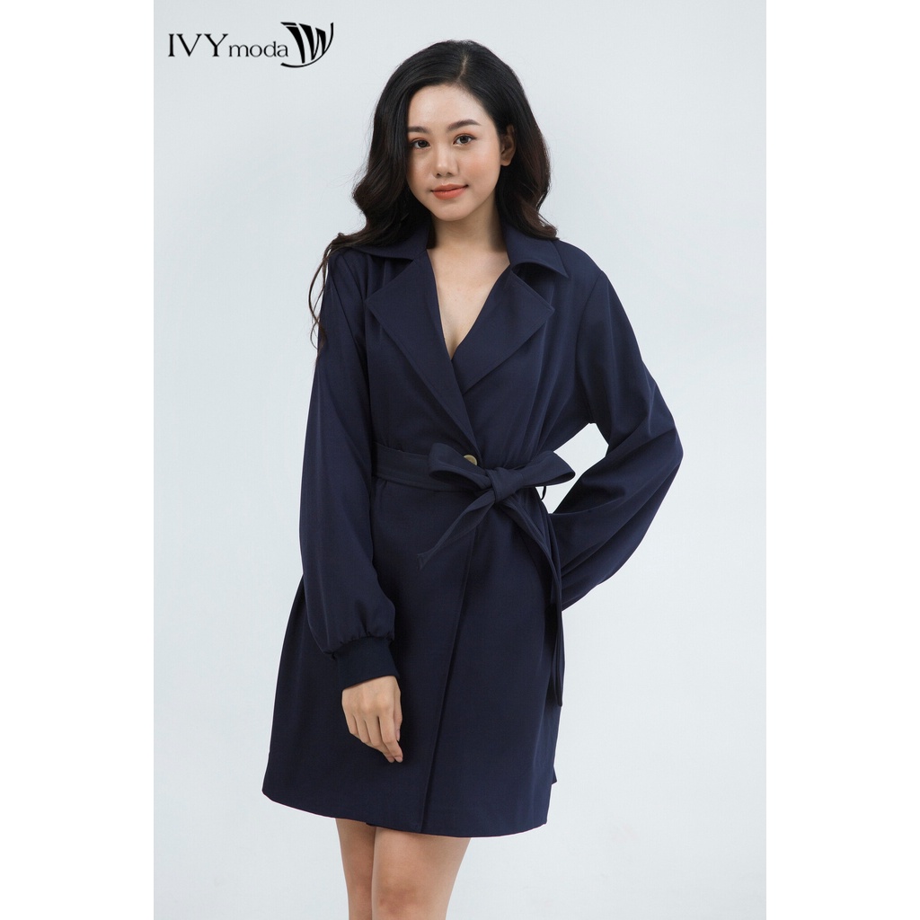 [NHẬP WABRTL5 GIẢM 10% TỐI ĐA 50K ĐH 250K ]Áo khoác nữ tay bồng kèm đai IVY moda MS 71M5035