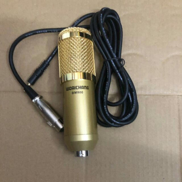 Combo mic thu âm bm900 woaichang( chọn mầu) và dây mic