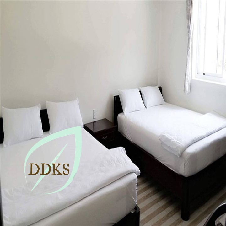 Ga giường khách sạn Riotex chất liệu vải cotton cvc mềm mát size 1m6 x 2m nệm dày từ 5cm - 27cm