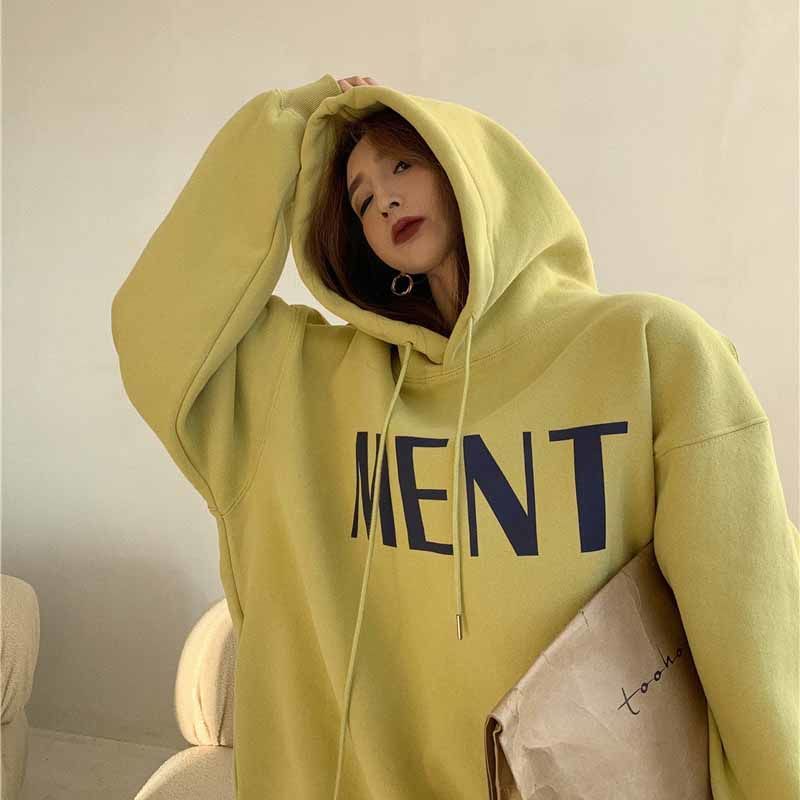 COZOK Áo Hoodie Tay Dài In Chữ Thời Trang