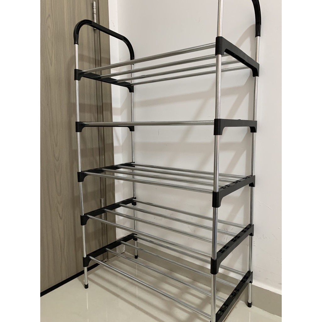 Kệ giày 5 tầng [⚡SIÊU TIỆN LỢI⚡] để giày dép lắp ghép thông minh bằng nhựa và inox 88233 Lamon Store