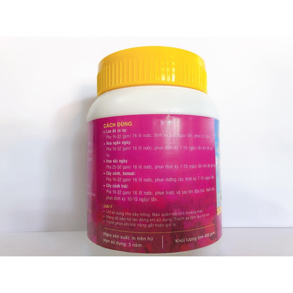 PHÂN BÓN LÁ ĐẦU TRÂU MK 901 phân bón npk 15-20-25 DƯỠNG HOA LÂU TÀN hũ 400g