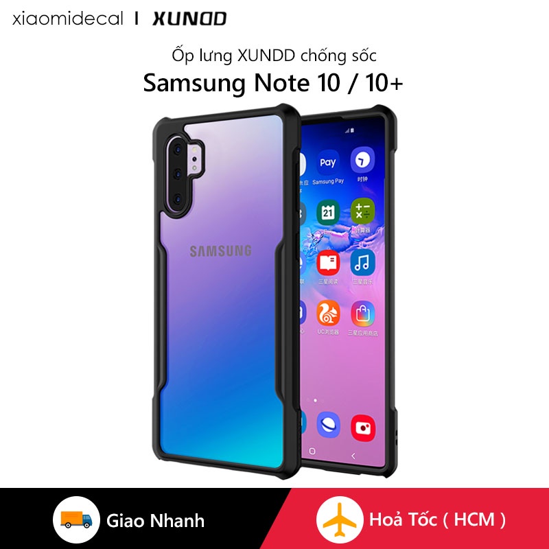 Ốp lưng XUNDD Samsung Note 10+ ( Plus ) / Note 10  Mặt lưng trong suốt, Viền TPU , Chống sốc | WebRaoVat - webraovat.net.vn