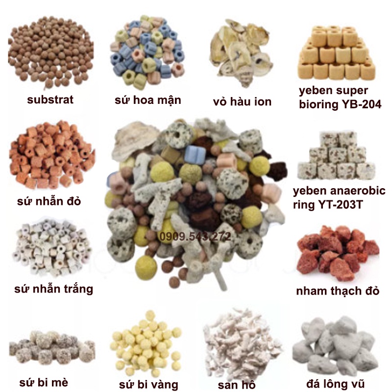 TÚI HỖN HỢP 12 LOẠI VẬT LIỆU LỌC GIÚP CÂN BẰNG PH, KHỬ ĐỘC TỐ TRONG NƯỚC - túi 850g ~ 1,5 lít