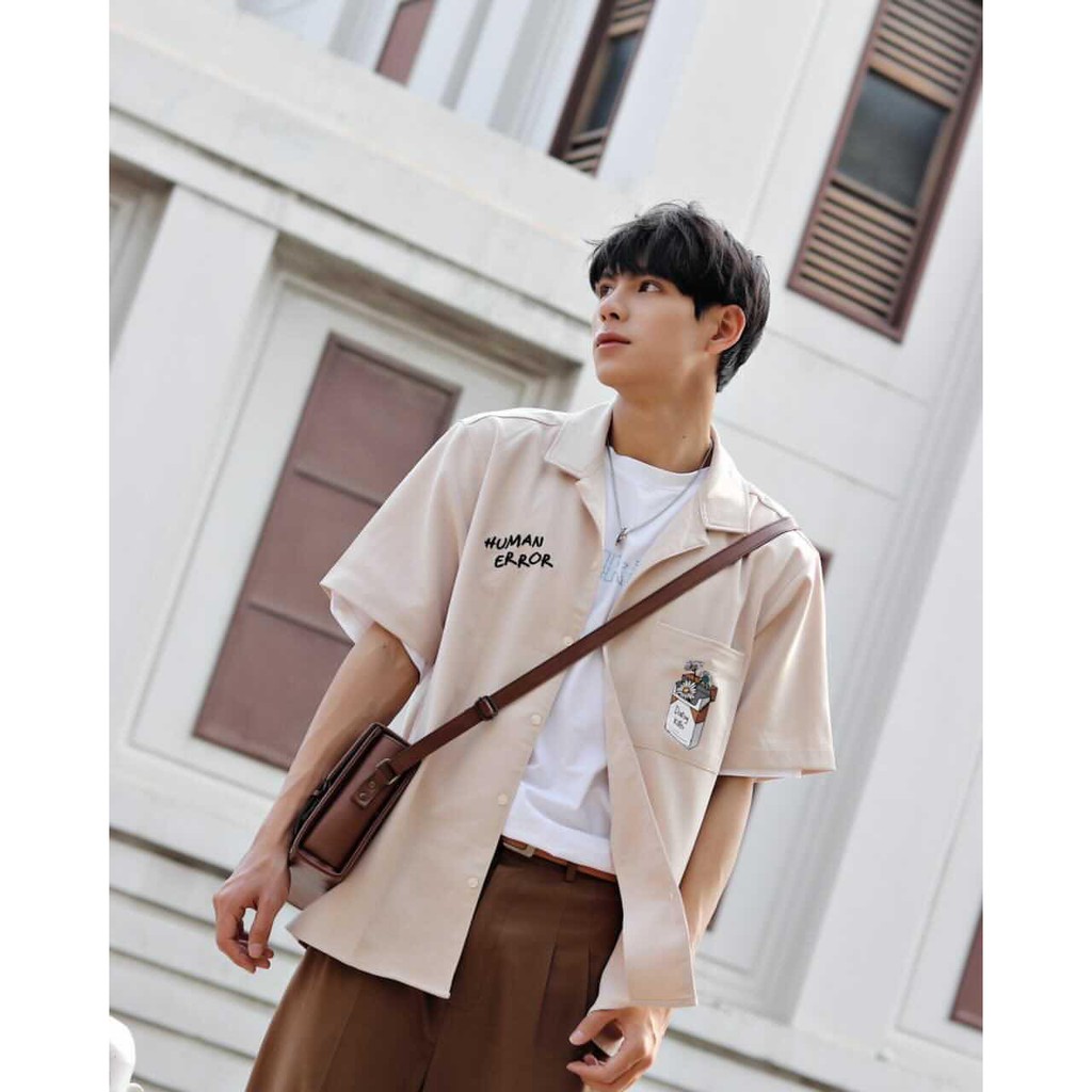 Sơmi Daisy Kills - Human Error - màu be vải kaki dày dặn
