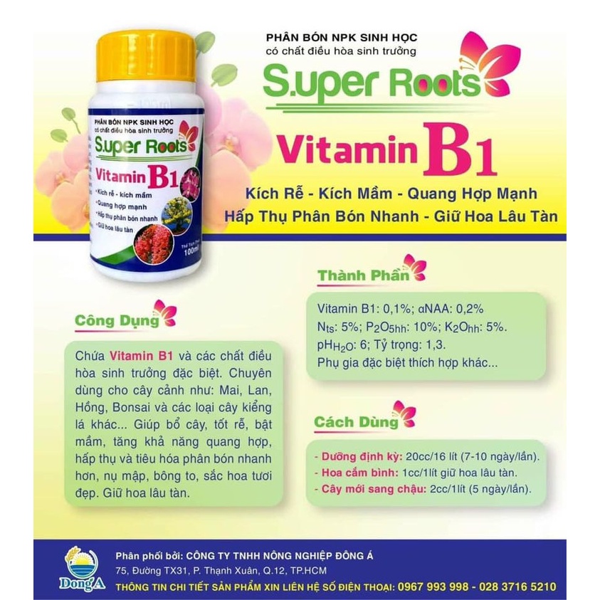 [Chính hãng] Vitamin B1 Super Root giúp phục hồi, vươn đọt và tăng sức đề kháng chống chịu hạn cho cây trồng hiệu quả