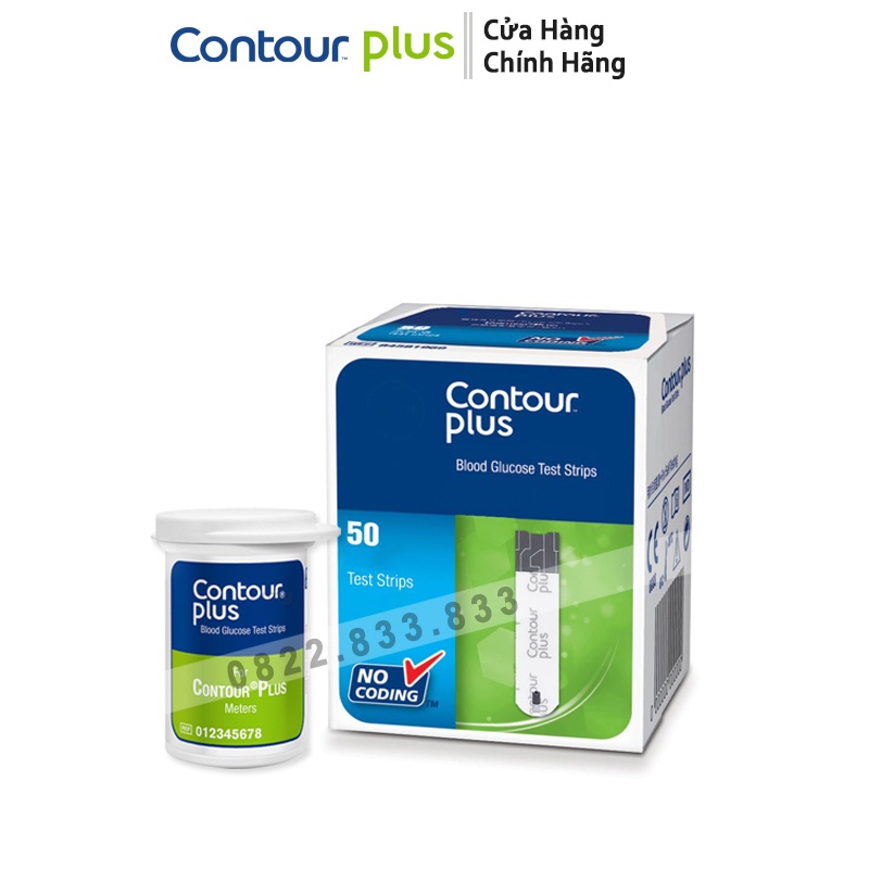 QUE THỬ ĐƯỜNG HUYẾT CONTOUR PLUS ( Hộp 50 que )