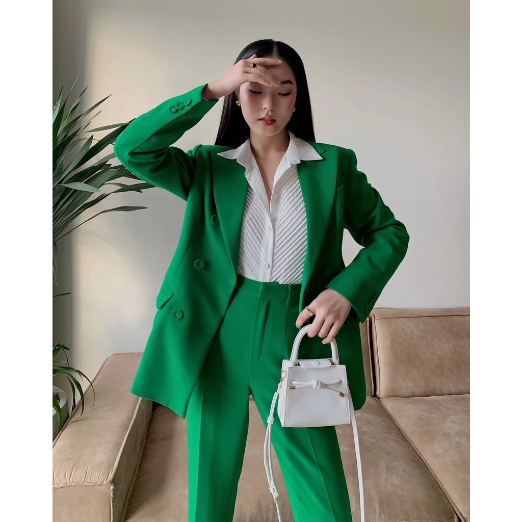Áo sơ mi cotton lụa mí gân HUONG BOUTIQUE HBSM927