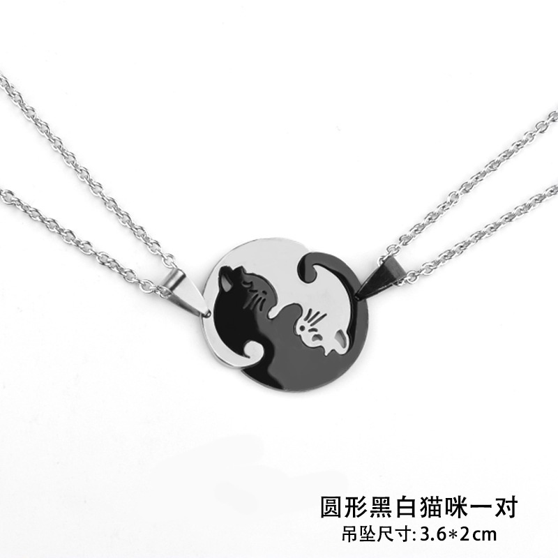 Dây chuyền mặt hình mèo kiểu dáng sáng tạo cho cặp đôi