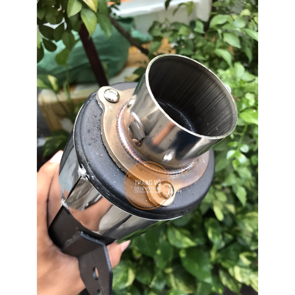 Pô CBR, Lon pô CBR Redleo full inox tặng kèm Adaptor đồ chơi phụ kiện Exciter Winner Satria Raider Sonic Wave Sirius