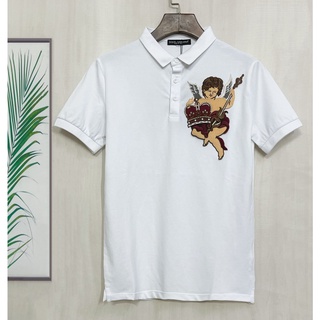 Áo polo Nam Tay Ngắn Thêu Hình Thiên Thần D0LCE & Gaba