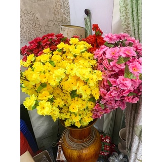 Cành hoa mai hoa đào giả trưng tết