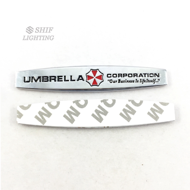 Bộ 2 miếng dán trang trí sau xe ô tô hình logo UMBRELLA Corporation BIOHAZARD