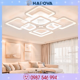 Đèn ốp trần, đèn trần trang trí phòng khách HAPOVA 4 chế độ màu - 8 cánh - Mã OT 101 Tặng kèm Khiển